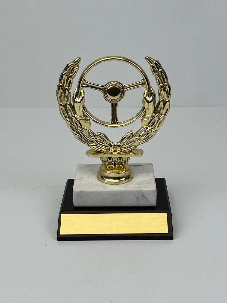 Metal Steering Wheel on Slant Wood Base - Schoppy's Since 1921