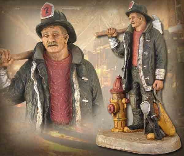 Michael Garman Fireman Statue Back to the Station - Black & Silver - Schoppy's Since 1921