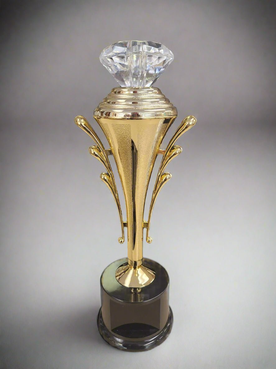 Microphone Diamond Riser Trophy on Black Round Base + Riser - Schoppy's Since 1921