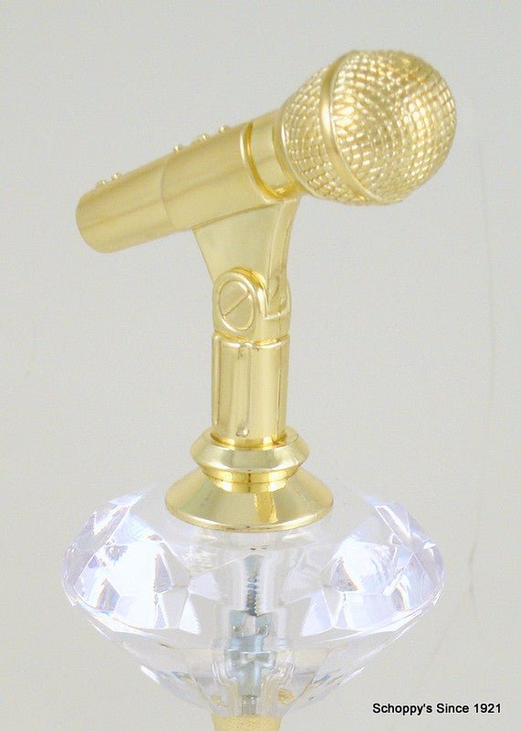 Microphone Diamond Riser Trophy on Black Round Base + Riser - Schoppy's Since 1921