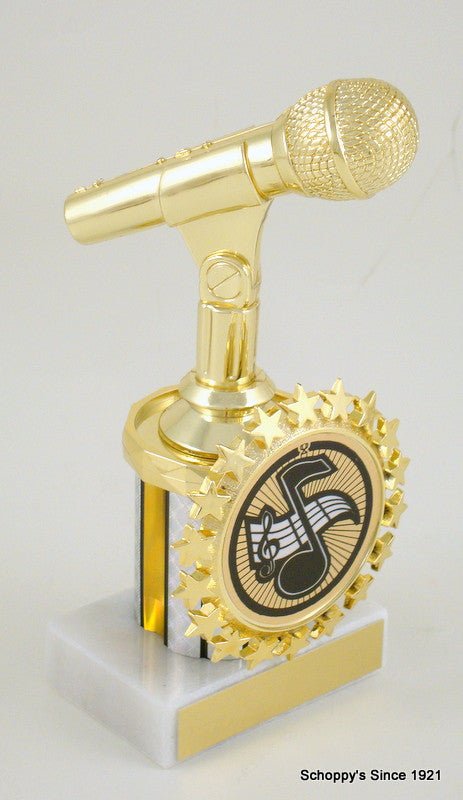 Microphone Starred Logo Holder Trophy - Schoppy's Since 1921