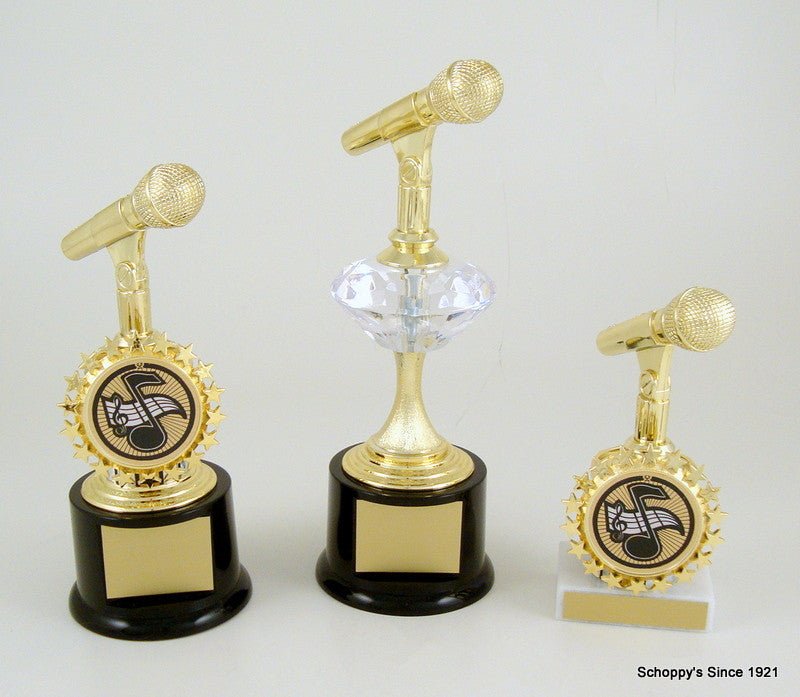 Microphone Starred Logo Holder Trophy - Schoppy's Since 1921