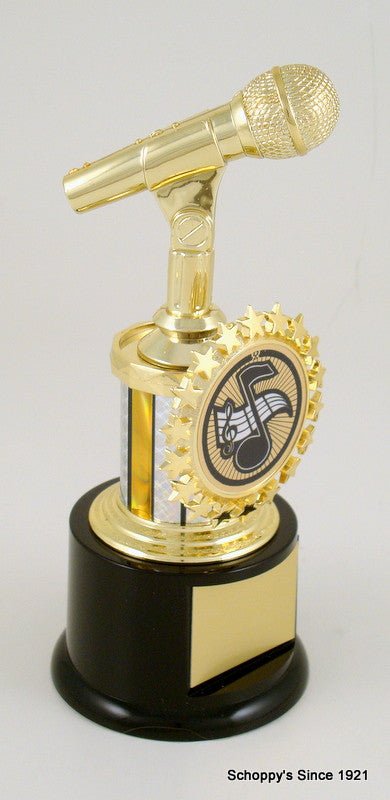 Microphone Starred Logo Holder Trophy - Schoppy's Since 1921