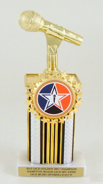 Microphone Starred Logo Holder Trophy - Schoppy's Since 1921