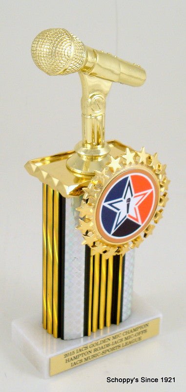 Microphone Starred Logo Holder Trophy - Schoppy's Since 1921