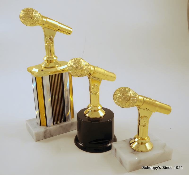 Microphone Trophy on Black Round Base - Schoppy's Since 1921