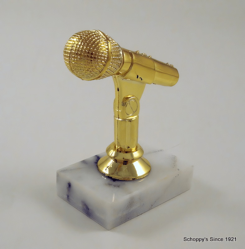 Microphone Trophy on Marble Base - Schoppy&