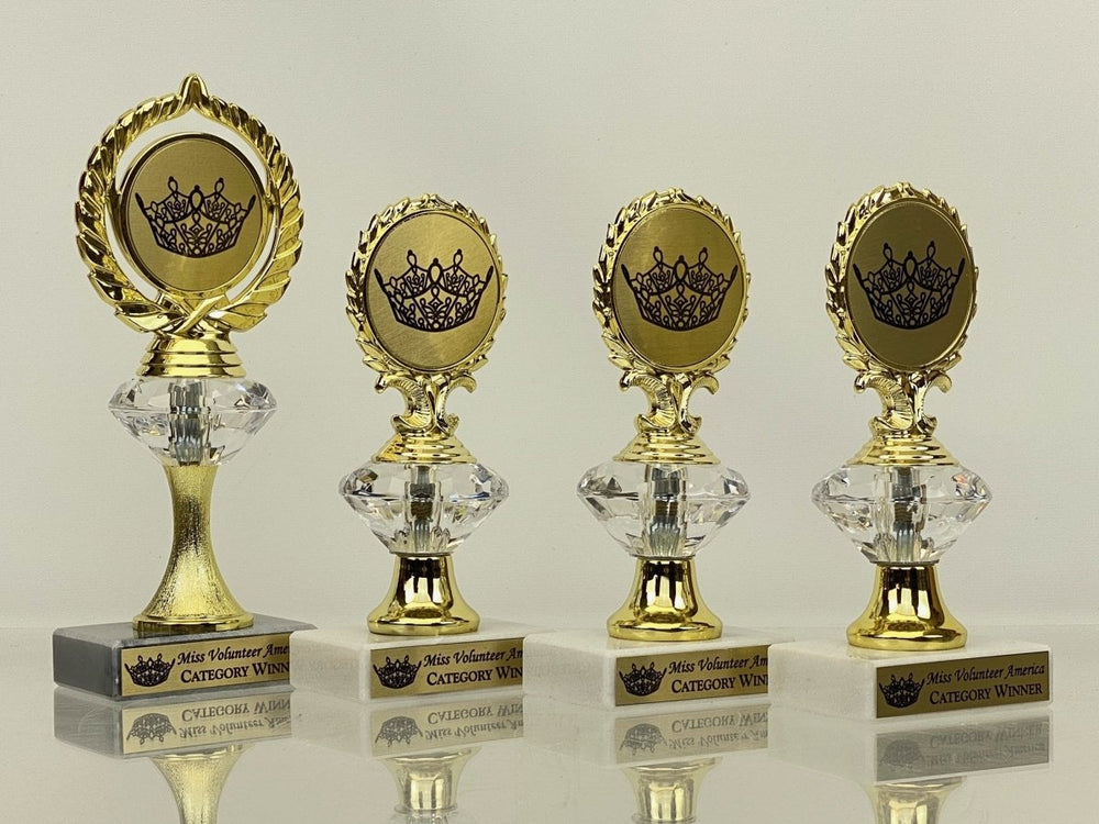 Miss Volunteer America's Diamond Riser Logo Trophy Set - Schoppy's Since 1921