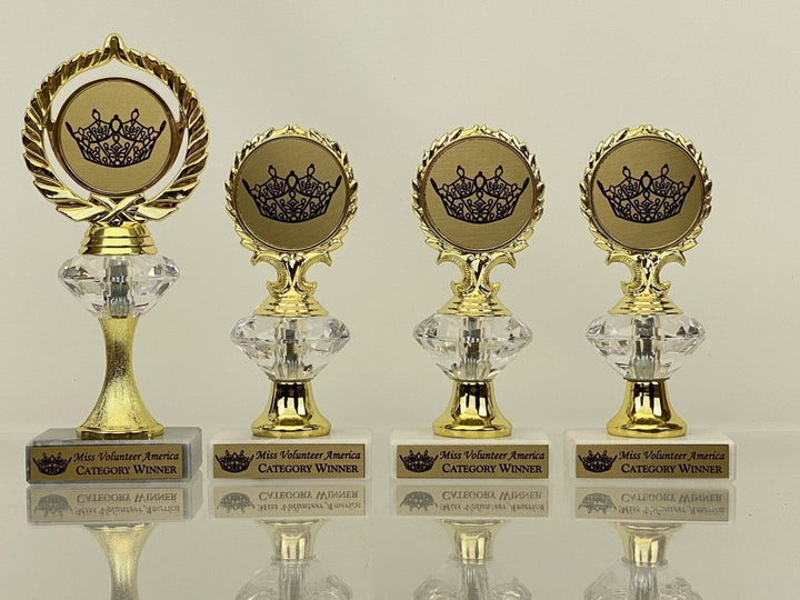 Miss Volunteer America's Diamond Riser Logo Trophy Set - Schoppy's Since 1921