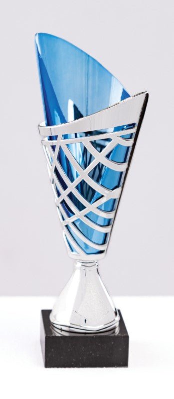 Modern Angled Metal Blue and Silver Cup - Schoppy's Since 1921