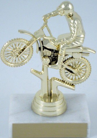 Dirt Bike Motorcycle on Marble Base-Trophies-Schoppy's Since 1921