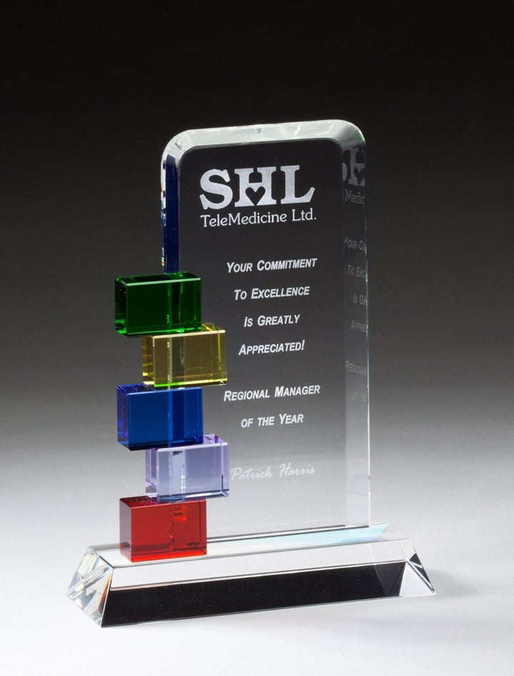 Multi - Colored Accent Glass Award - Schoppy's Since 1921