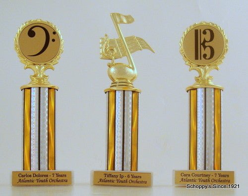 Music Note Column Trophy on Marble Base - Schoppy&