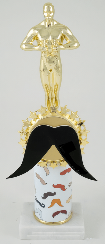 Mustache Achievement Custom Column Trophy - Schoppy's Since 1921