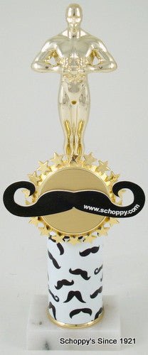 Mustache Achievement Trophy on Original Metal Roll Column - Schoppy's Since 1921