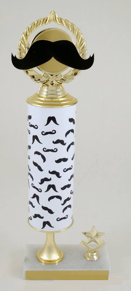 Mustache Grandmaster Custom Roll Column Trophy - Schoppy&
