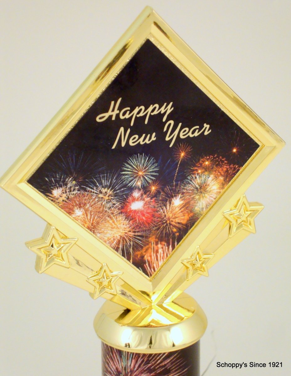 New Years Custom Column Star Diamond Logo Trophy - Schoppy's Since 1921