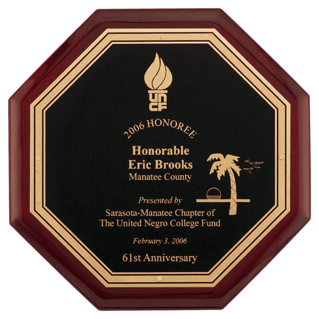 Octagonal Rosewood Stained Piano - Finished Plaque - Schoppy&
