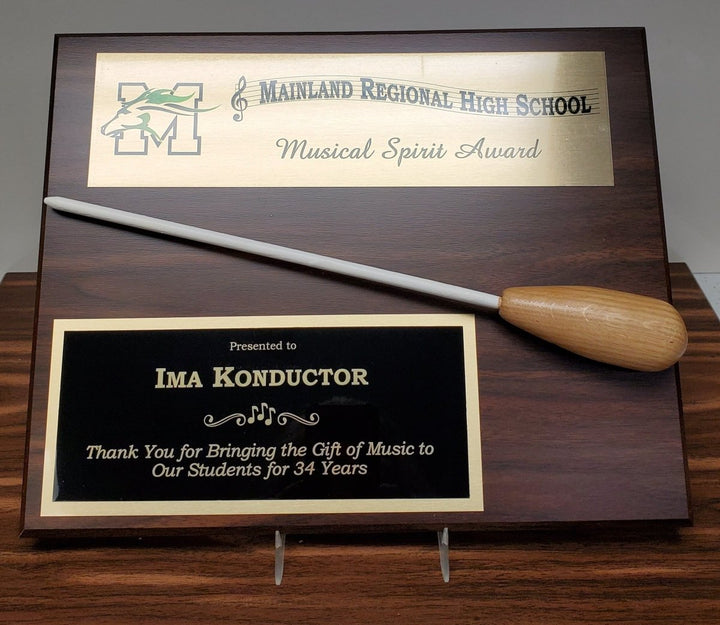 Outstanding Student Conductor Plaque with Custom Baton & your Logo or Group - Schoppy's Since 1921