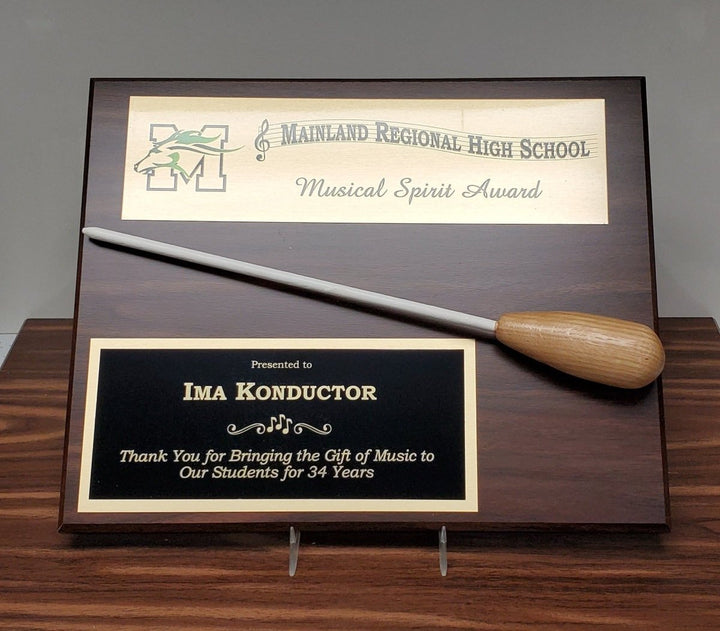 Outstanding Student Conductor Plaque with Custom Baton & your Logo or Group - Schoppy's Since 1921