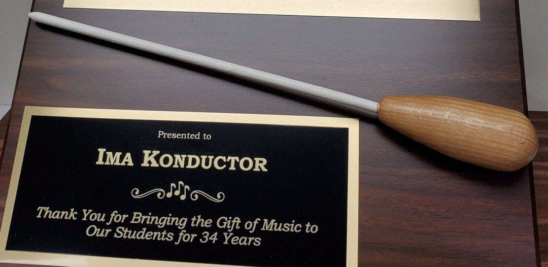 Outstanding Student Conductor Plaque with Custom Baton & your Logo or Group - Schoppy's Since 1921