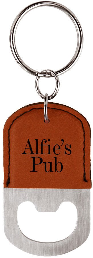 Oval Laserable Leatherette Bottle Opener Keychain - Schoppy's Since 1921