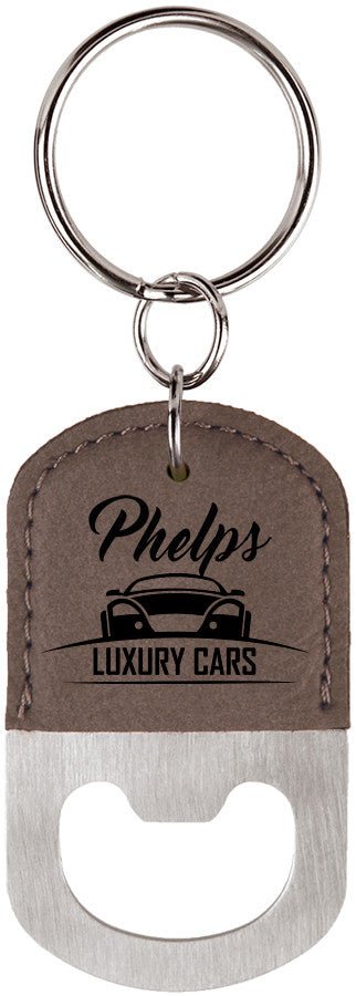 Oval Laserable Leatherette Bottle Opener Keychain - Schoppy's Since 1921