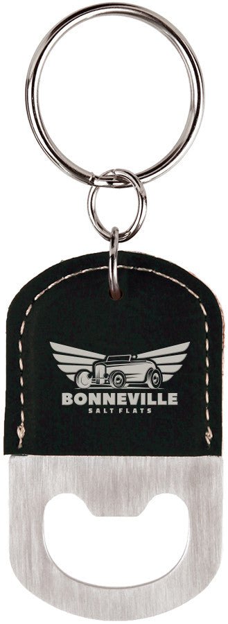 Oval Laserable Leatherette Bottle Opener Keychain - Schoppy's Since 1921