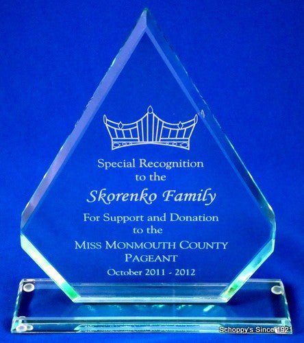 Pageant Stand Up Glass Award - Schoppy's Since 1921