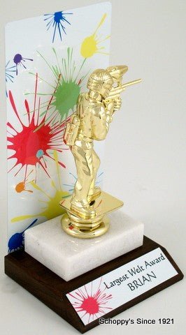 Paintball Metal Splatter Backdrop Trophy-Trophies-Schoppy's Since 1921