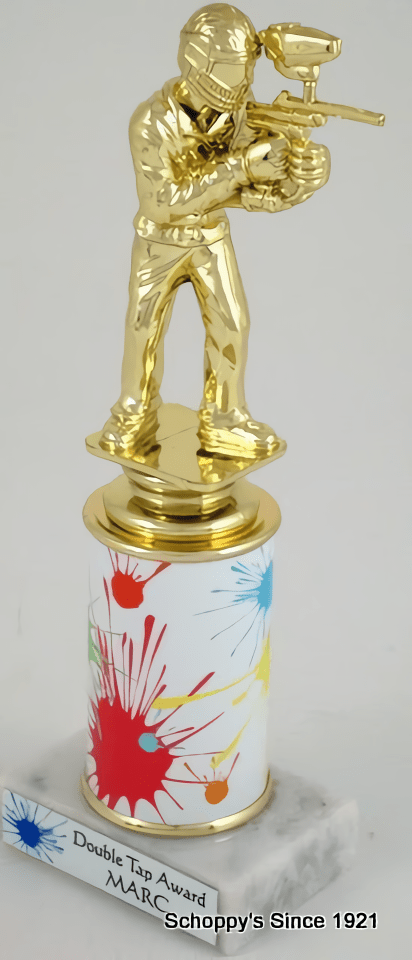 Paintball Trophy On Splatter Round Column - Schoppy&