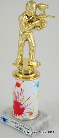 Paintball Trophy On Splatter Round Column - Schoppy's Since 1921