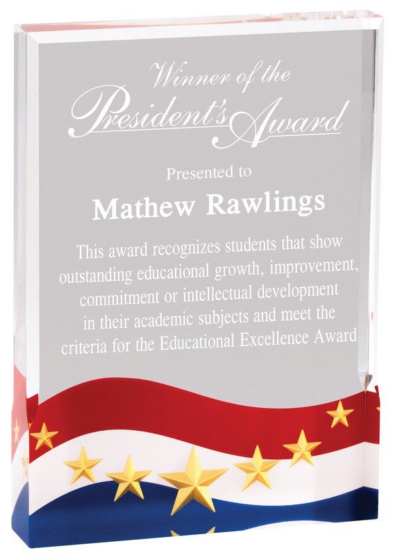 Patriot Acrylic Award - Schoppy's Since 1921