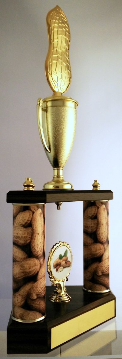 Peanut (Flat Metal) 3 Column Cup Trophy - Schoppy's Since 1921