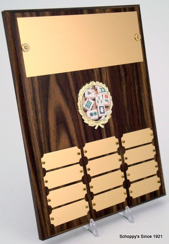 Perpetual Plaque with Mahjong Logo - 12 plate - 9 x 12 - Schoppy's Since 1921