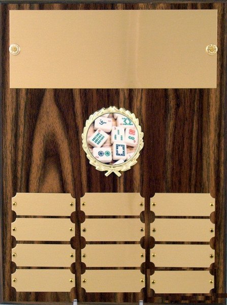 Perpetual Plaque with Mahjong Logo - 12 plate - 9 x 12 - Schoppy's Since 1921