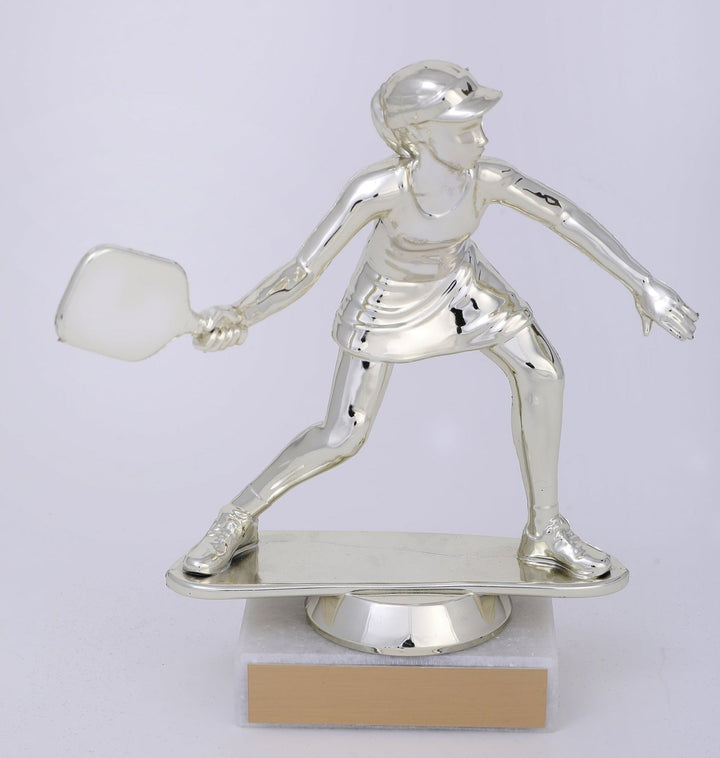 Pickleball Player Trophy On Marble Base