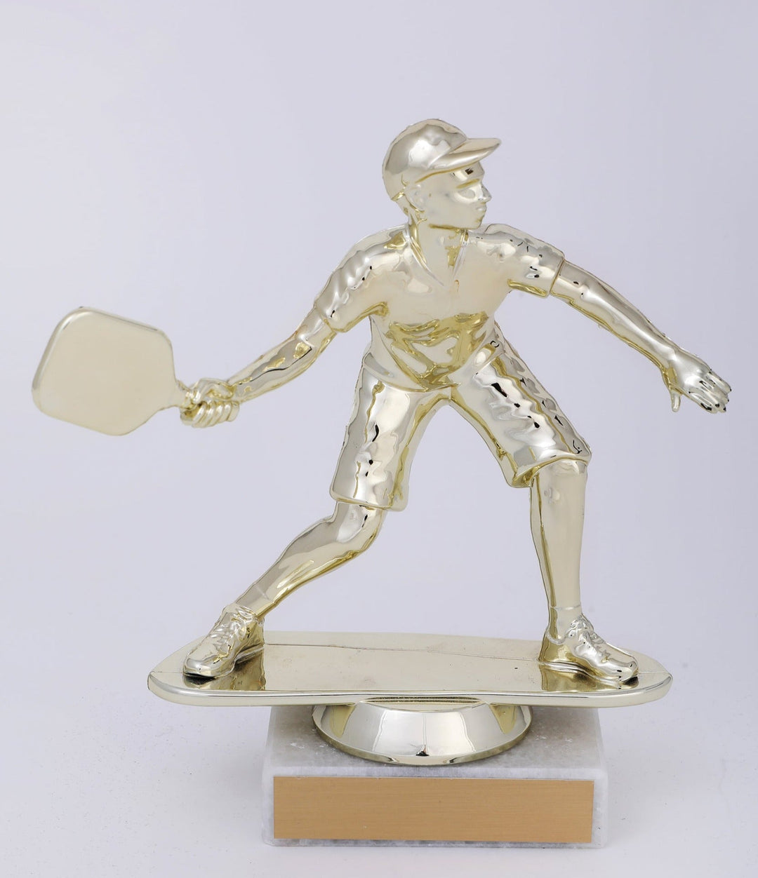 Pickleball Player Trophy On Marble Base