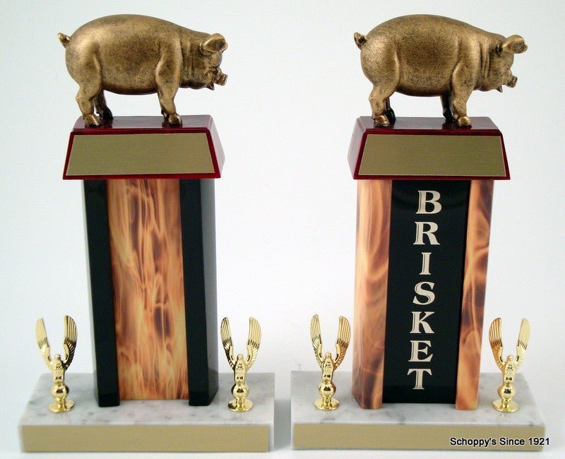 Pig Trophy on Flaming Column - Schoppy Original-Trophies-Schoppy's Since 1921