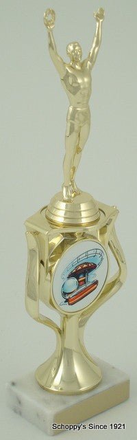 Pinball Trophy with Logo in Riser - Schoppy's Since 1921