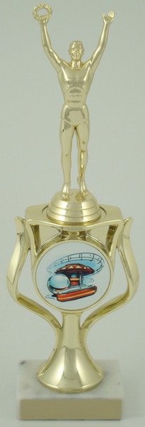 Pinball Trophy with Logo in Riser-Trophies-Schoppy's Since 1921