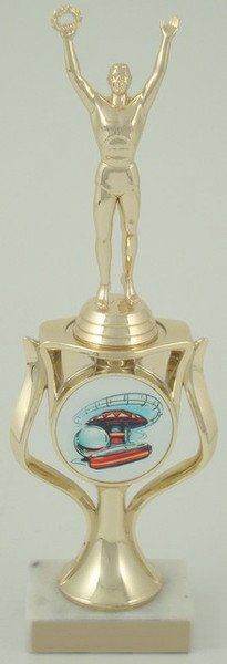 Pinball Trophy with Logo in Riser