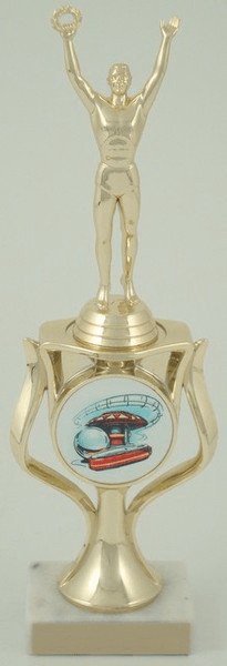 Pinball Trophy with Logo in Riser - Schoppy&