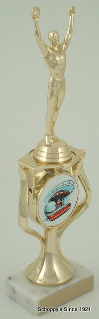 Pinball Trophy with Logo in Riser - Schoppy's Since 1921
