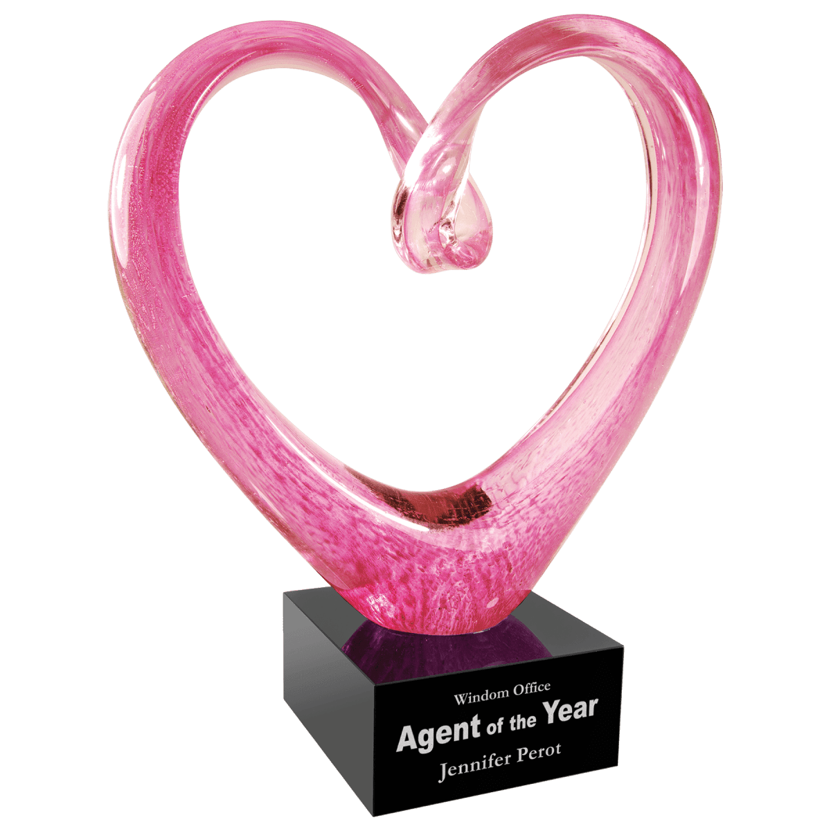 Pink Heart Art Glass Sculpture - 9" Tall - Schoppy's Since 1921