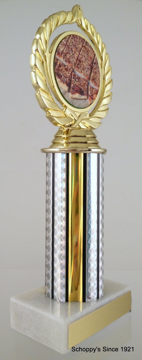 Pizza Logo Column Trophy - Schoppy's Since 1921