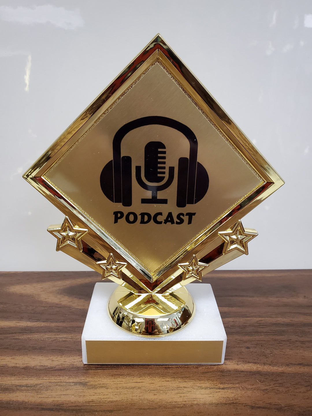 PODCAST Trophy on Diamond Logo Marble Base-Trophy-Schoppy's Since 1921