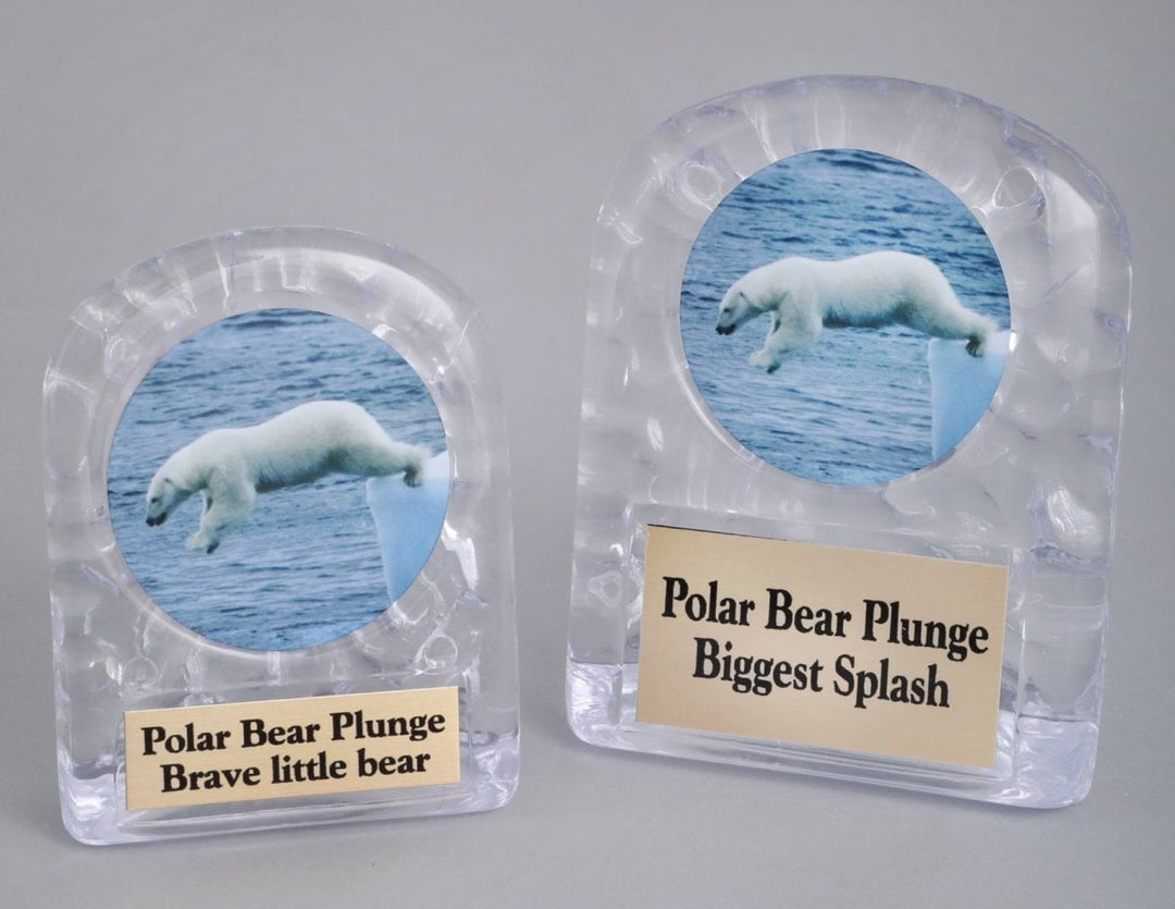 Polar Bear Plunge Ice Shell Acrylic Trophy - Schoppy's Since 1921