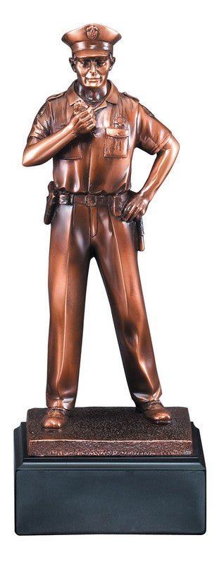 Policeman American Hero Electroplated Resin Sculpture - Schoppy's Since 1921