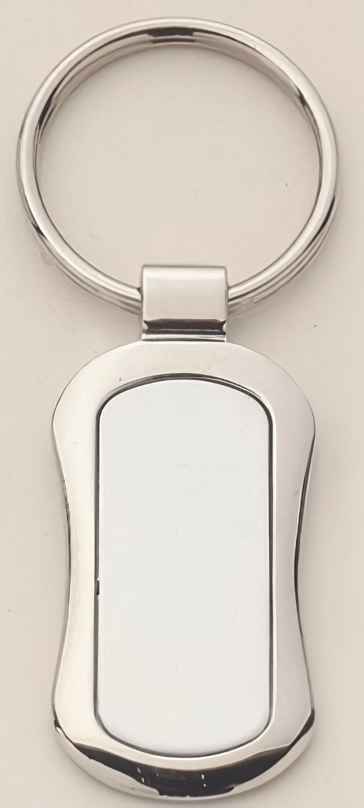 Polished Oval Shaped Silver Keyring - Schoppy's Since 1921